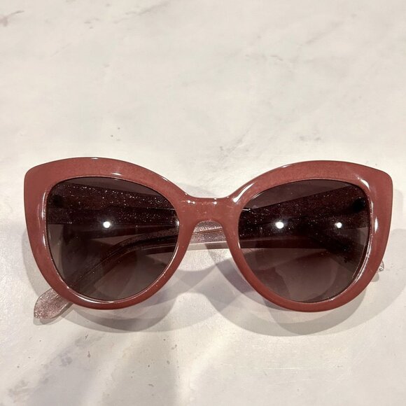 Womens thick mauve retro glitter sunglasses - Picture 1 of 4